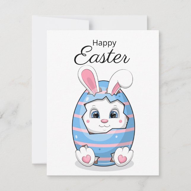 Tarjeta Festiva Huevo azul personalizado dulce de Pascua. (Anverso)