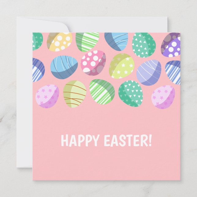 Tarjeta Festiva Huevo colorido de Pascua (Anverso)
