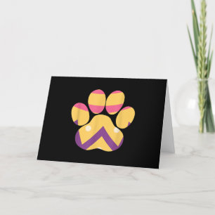 Tarjeta Festiva Huevo Colorido Pascua Pata Divertido Perro Gato Am