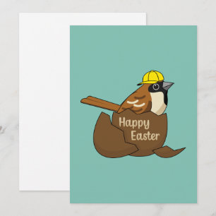 Tarjeta Festiva Huevo de chocolate con espárragos feliz Pascua