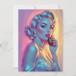 Tarjeta Festiva Huevo de Chocolate Rubia Pin-Up