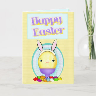Tarjeta Festiva Huevo de encargo del conejito de pascua de la foto