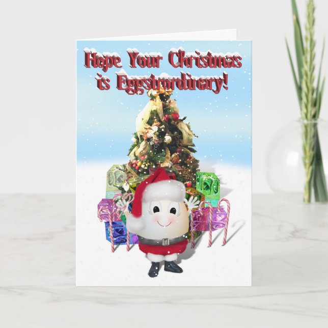 Tarjeta Festiva Huevo de Navidades de Santa Claus normales (Anverso)