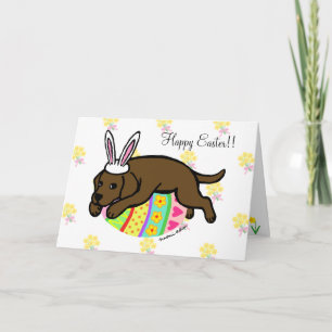 Tarjeta Festiva Huevo de Pascua Chocolate Labrador Personalizado