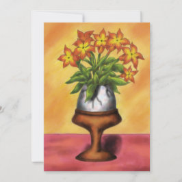 Tarjeta Festiva huevo de pascua de arte como jarrón con flores en