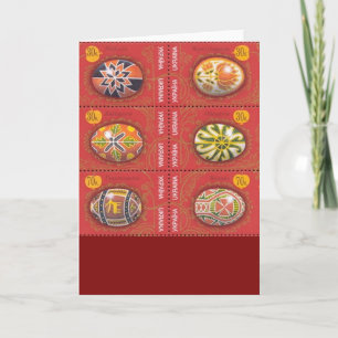 Tarjeta Festiva Huevo de Pascua de Pysanka en Ucrania