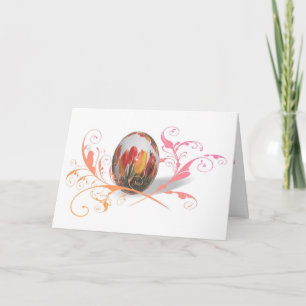 Tarjeta Festiva Huevo de Pascua de Tulipanes de bonito