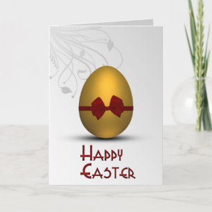 Tarjeta Festiva Huevo de Pascua Dorada con el patrón de Swirl Flor