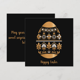 Tarjeta Festiva Huevo de Pascua dorado