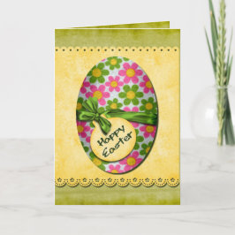Tarjeta Festiva Huevo de Pascua Feliz de las Flores