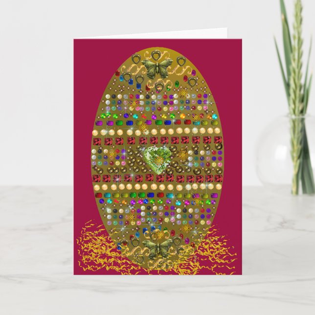 Tarjeta Festiva Huevo de Pascua Jugado (Anverso)