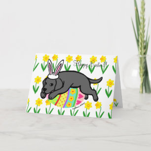Tarjeta Festiva Huevo de Pascua Labrador Negro Personalizado de Ca