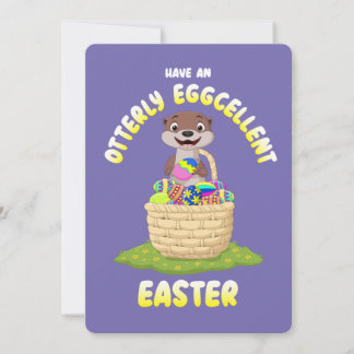 Tarjeta Festiva Huevo de Pascua Otter, Personalizado totalmente Eg