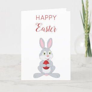 Tarjeta Festiva Huevo de Pascua Roja