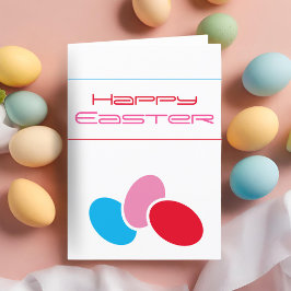 Tarjeta Festiva Huevo de Pascua Simple Moderno Feliz Pascua