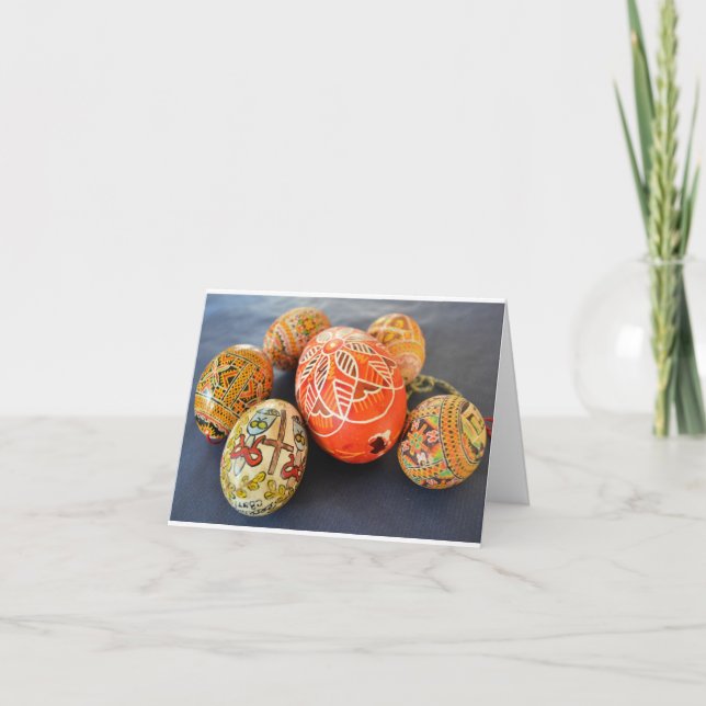 Tarjeta Festiva Huevo de Pascua Ucrania (Anverso)