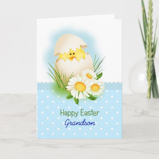 Tarjeta Festiva Huevo del nieto feliz de Pascua (Anverso)