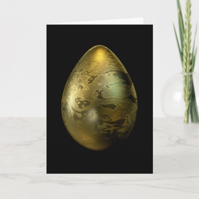 Tarjeta Festiva Huevo Oro-Veteado (Anverso)