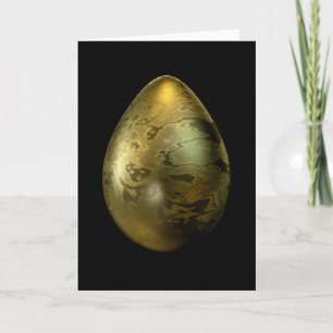 Tarjeta Festiva Huevo Oro-Veteado