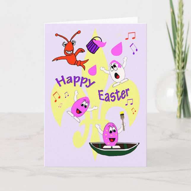 Tarjeta Festiva Huevo temático de Cajun Pascua (Anverso)
