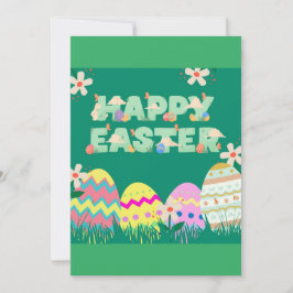 Tarjeta Festiva Huevo verde de color agua para Semana Santa