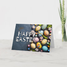 Huevos alegres y coloridos Feliz Pascua