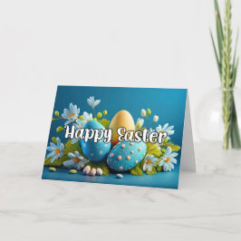 Tarjeta Festiva Huevos Coloridos Lindos Feliz Pascua
