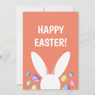TARJETA FESTIVA HUEVOS CORTOS DE CABEZA DE BUNNY Y DE ORIENTE