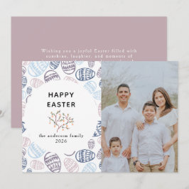 Tarjeta Festiva Huevos De Acuarela Moderna Elegante Feliz Pascua F