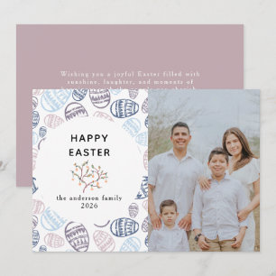 Tarjeta Festiva Huevos De Acuarela Moderna Elegante Feliz Pascua F