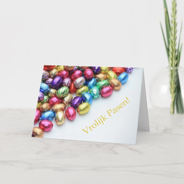 Tarjeta Festiva Huevos de chocolate: hollín de pascua (Anverso)