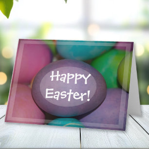 Tarjeta Festiva Huevos de colores Feliz Pascua