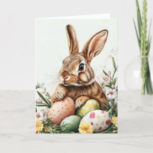 Tarjeta Festiva Huevos de conejo simple de Pascua