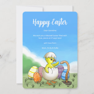 Tarjeta Festiva Huevos de la Gallina de Pascua
