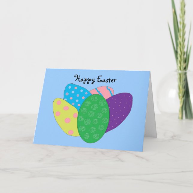 Tarjeta Festiva Huevos de Pascua (Anverso)