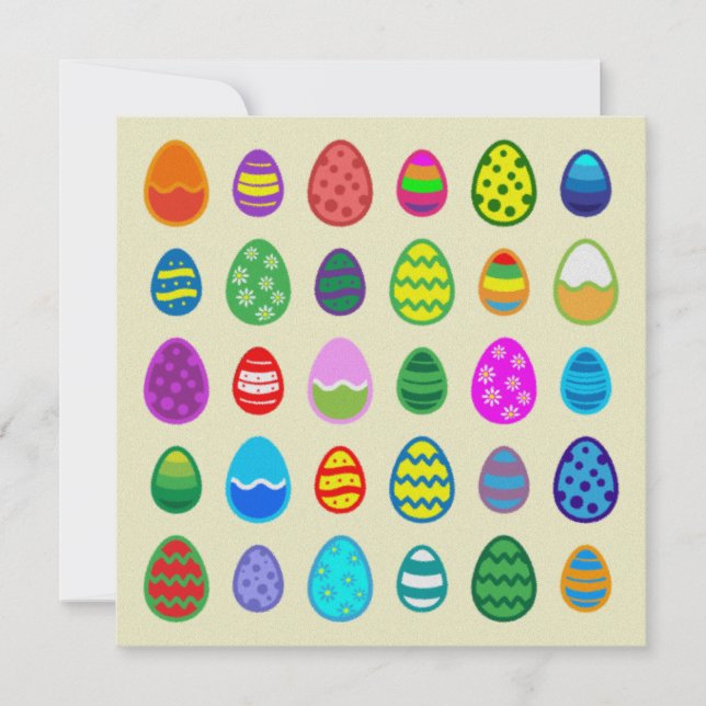 Tarjeta Festiva Huevos de Pascua (Anverso)