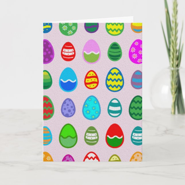 Tarjeta Festiva Huevos de Pascua (Anverso)
