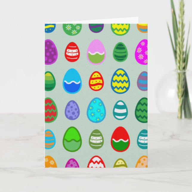 Tarjeta Festiva Huevos de Pascua (Anverso)