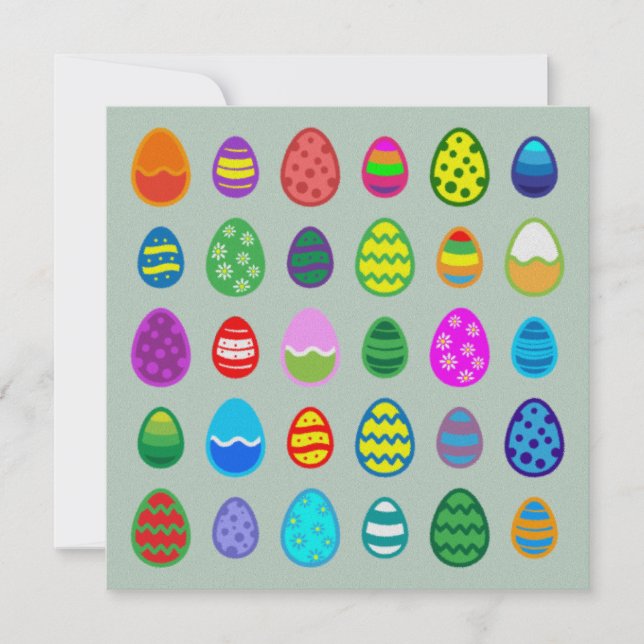 Tarjeta Festiva Huevos de Pascua (Anverso)
