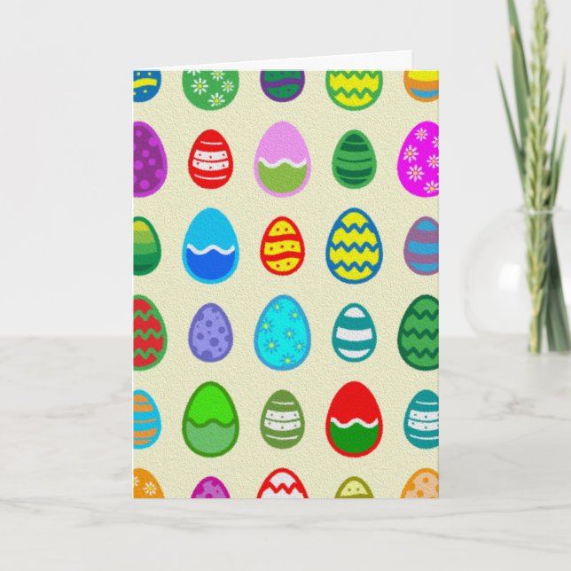 Tarjeta Festiva Huevos de Pascua (Anverso)