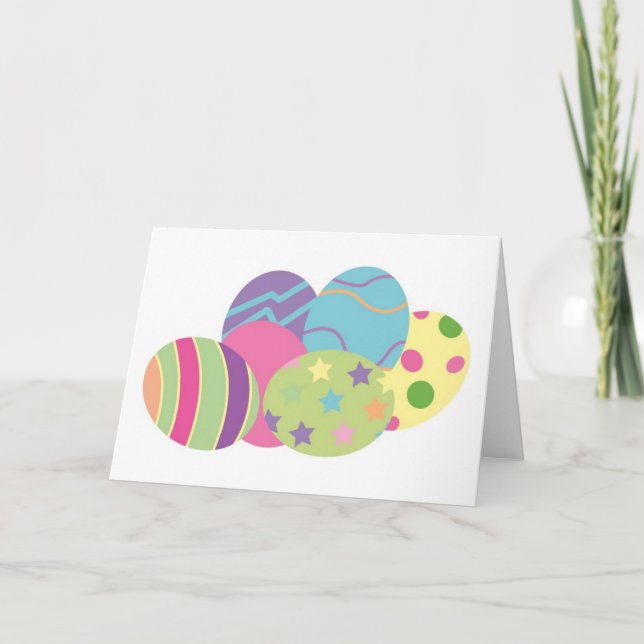 Tarjeta Festiva Huevos de Pascua (Anverso)