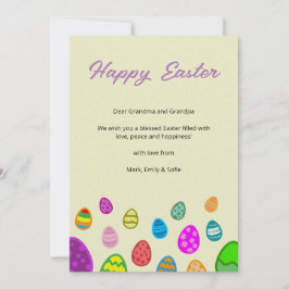 Tarjeta Festiva Huevos de Pascua Coloridos