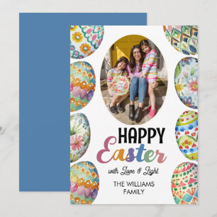 Tarjeta Festiva Huevos de Pascua Coloridos Y Alucinantes Fotos Sal