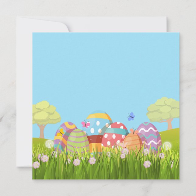 Tarjeta Festiva Huevos de Pascua de la primavera (Anverso)