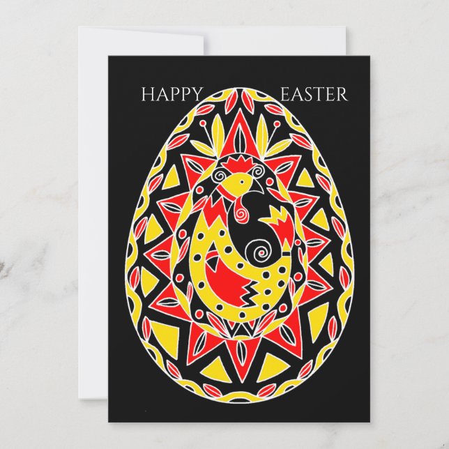 Tarjeta Festiva Huevos de Pascua de Pysanky (Anverso)