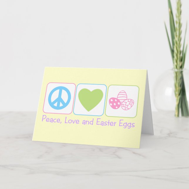 Tarjeta Festiva Huevos de Pascua del amor de la paz (Anverso)