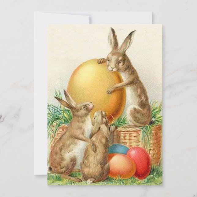 Tarjeta Festiva Huevos de Pascua del conejito de pascua del (Anverso)