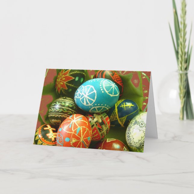 Tarjeta Festiva Huevos de Pascua del ucraniano (Anverso)