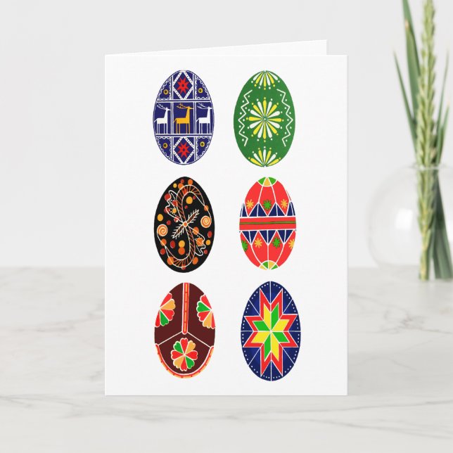 Tarjeta Festiva Huevos de Pascua del ucraniano de Pysanky (Anverso)