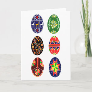 Tarjeta Festiva Huevos de Pascua del ucraniano de Pysanky